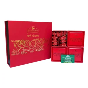 thiết kế sang trọng của bộ trà ô long tứ long 400g