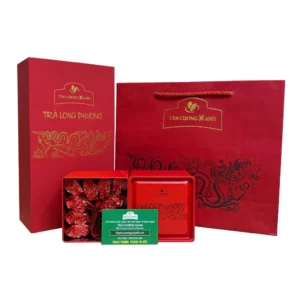 thiết kế sang trọng của bộ trà ô long long phượng 200g