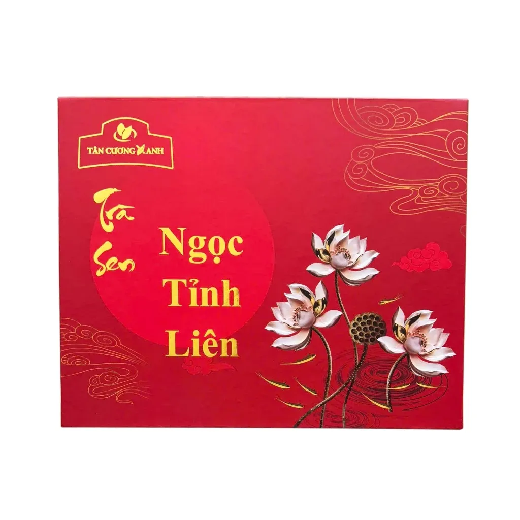 hoạ tiết trang trí tinh xảo trên trà đinh ướp sen ngọc tỉnh liên