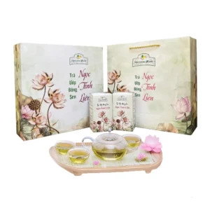 Trọn bộ hộp trà bông sen 8 bông kèm túi giấy