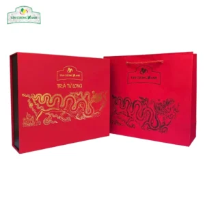 thiết kế sang trọng của trà tân cương tứ long 400g