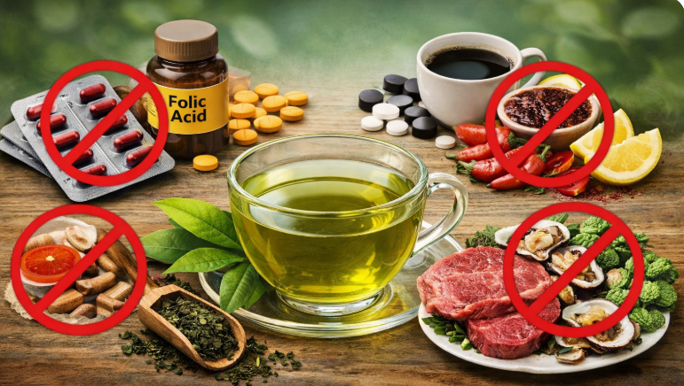 trà xanh kỵ những thực phẩm và chất bổ sung nào