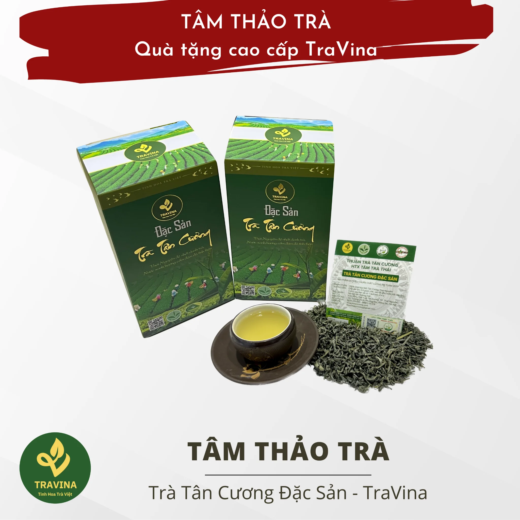 Set Trà Tâm Thảo quy cách 2 túi hút chân không