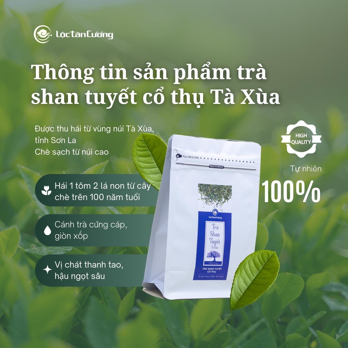 Trà Shan Tuyết Tà Xùa (1 tôm 2 lá) với các lựa chọn đóng gói