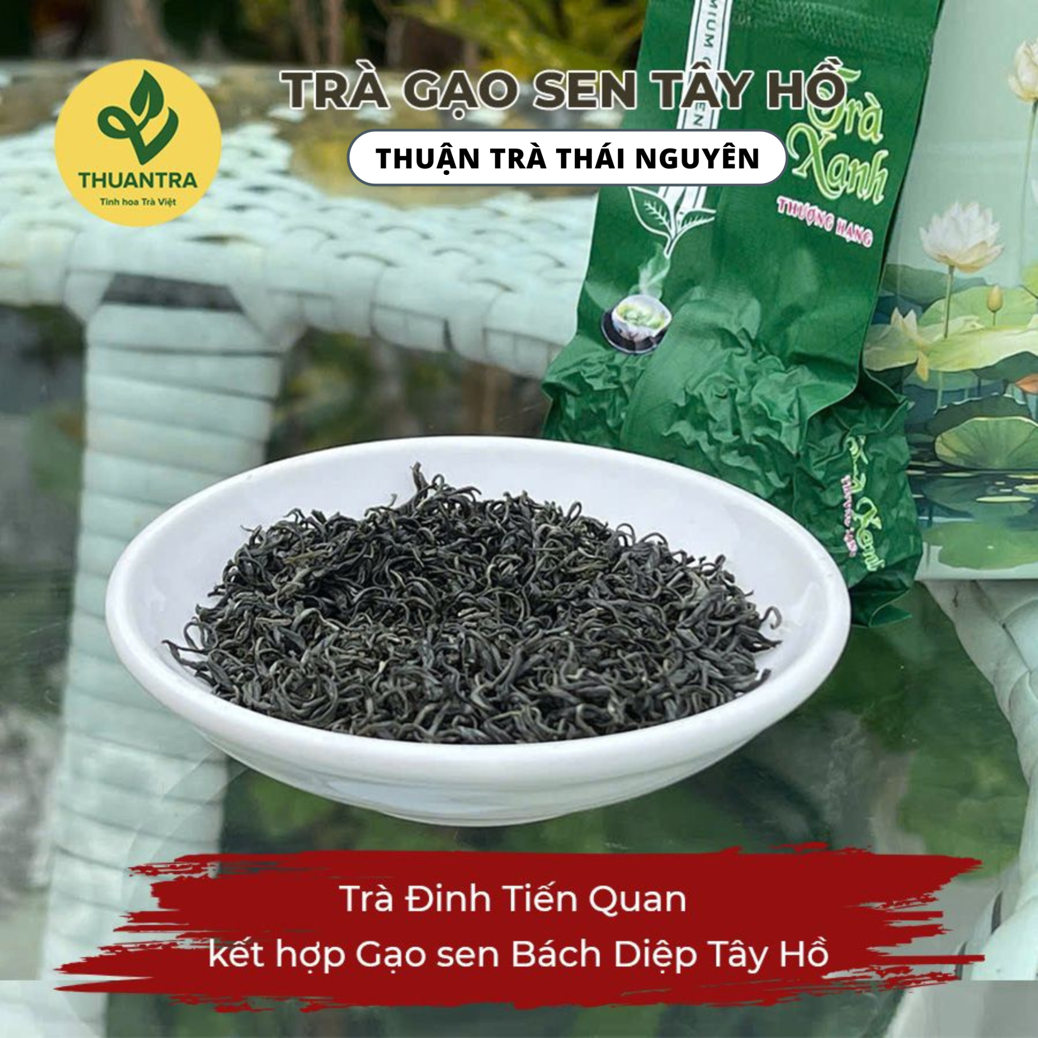 Trà Gạo Sen Bách Diệp Tây Hồ quy cách đóng gói