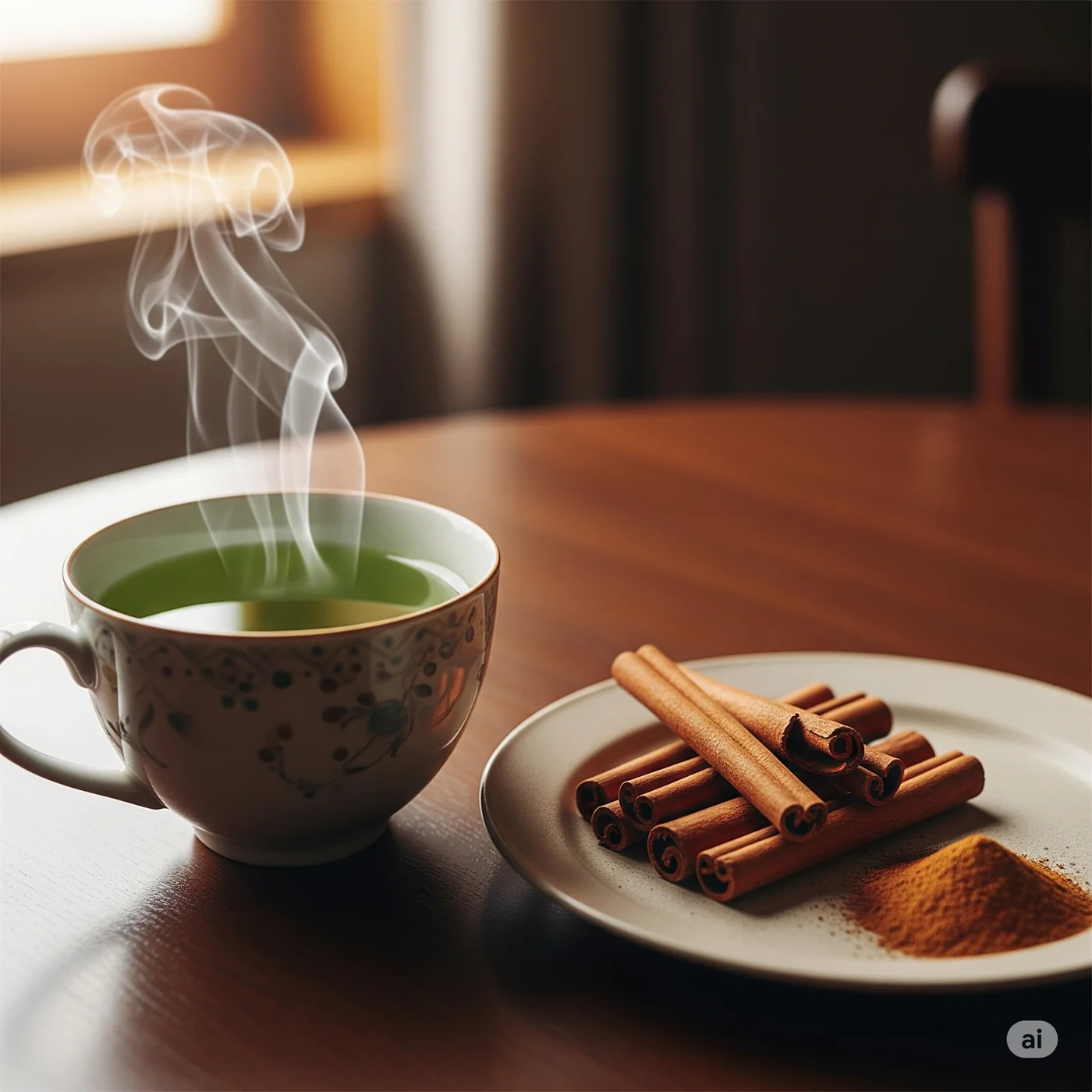 trà xanh giảm cân pha với quế