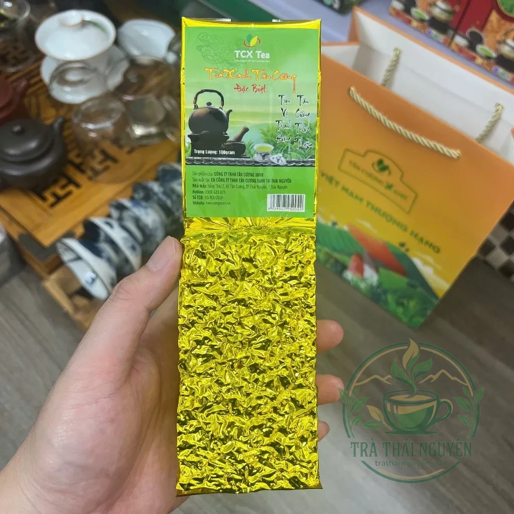 Bao bì chè thái nguyên đặc biệt tân cương xanh hút chân không cao cấp