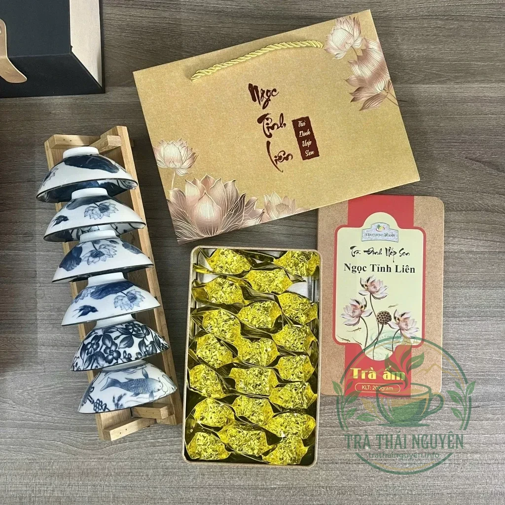 Trà sen ngọc tỉnh liên thượng phẩm tinh hoa trà ướp sen Việt